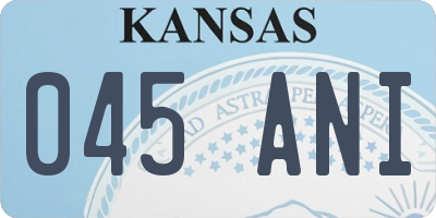 KS license plate 045ANI