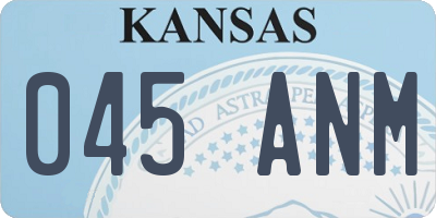 KS license plate 045ANM
