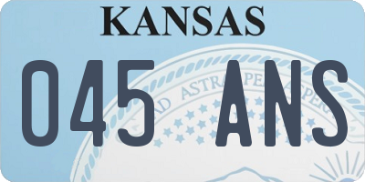 KS license plate 045ANS