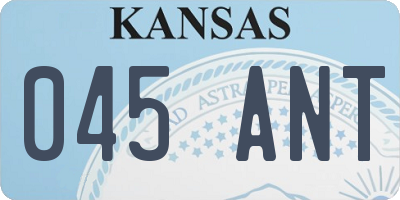 KS license plate 045ANT