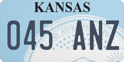 KS license plate 045ANZ
