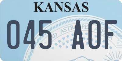 KS license plate 045AOF