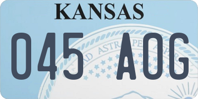 KS license plate 045AOG