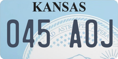 KS license plate 045AOJ
