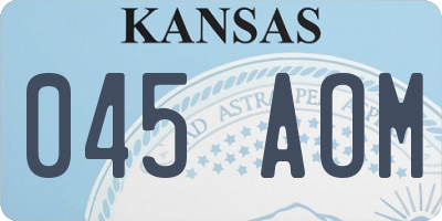 KS license plate 045AOM