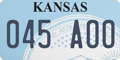 KS license plate 045AOO