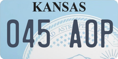 KS license plate 045AOP