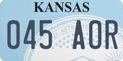 KS license plate 045AOR