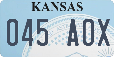 KS license plate 045AOX