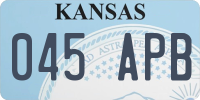 KS license plate 045APB