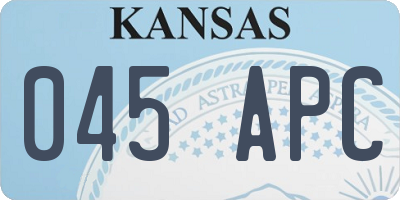 KS license plate 045APC