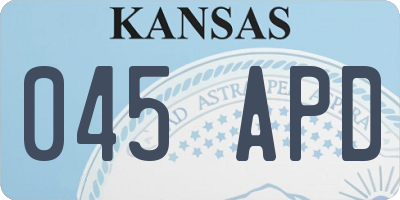 KS license plate 045APD
