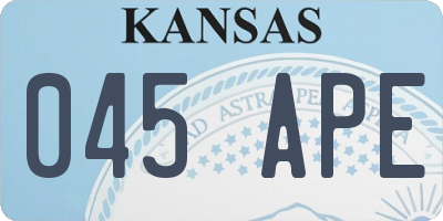 KS license plate 045APE