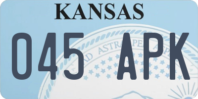 KS license plate 045APK