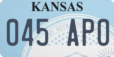 KS license plate 045APO