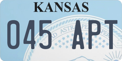 KS license plate 045APT
