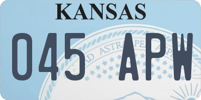 KS license plate 045APW