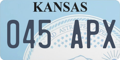 KS license plate 045APX