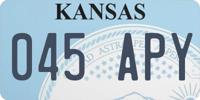 KS license plate 045APY