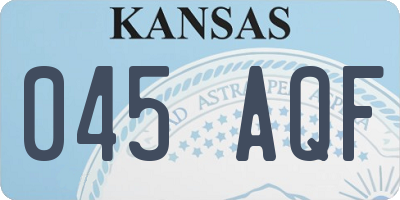 KS license plate 045AQF