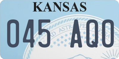 KS license plate 045AQO