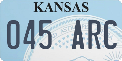 KS license plate 045ARC