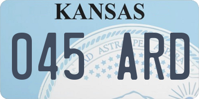 KS license plate 045ARD