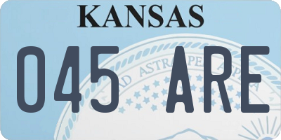 KS license plate 045ARE
