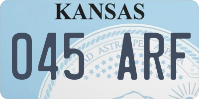 KS license plate 045ARF