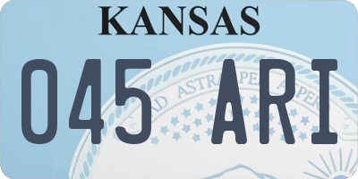 KS license plate 045ARI