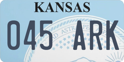KS license plate 045ARK