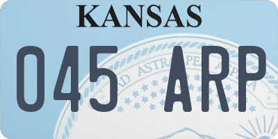 KS license plate 045ARP