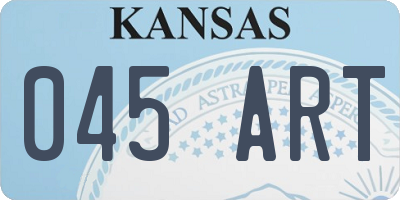 KS license plate 045ART
