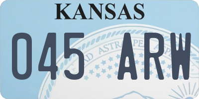 KS license plate 045ARW