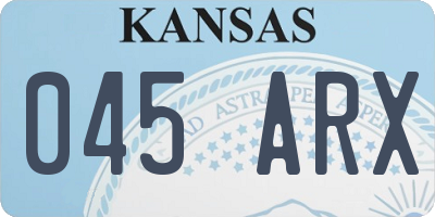 KS license plate 045ARX