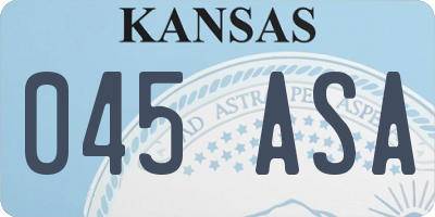 KS license plate 045ASA