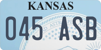 KS license plate 045ASB