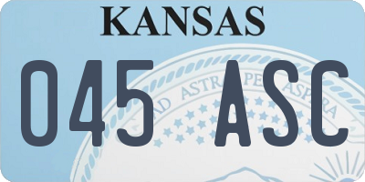 KS license plate 045ASC