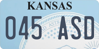 KS license plate 045ASD