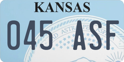 KS license plate 045ASF