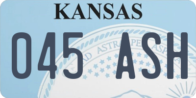 KS license plate 045ASH