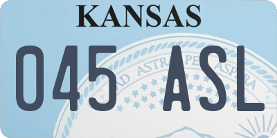 KS license plate 045ASL