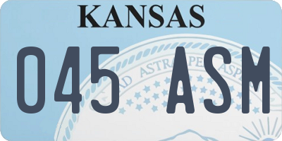 KS license plate 045ASM