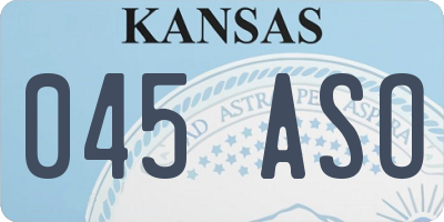 KS license plate 045ASO