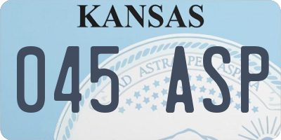 KS license plate 045ASP