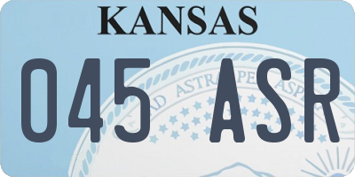KS license plate 045ASR
