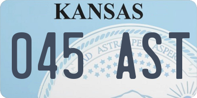 KS license plate 045AST