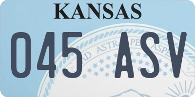 KS license plate 045ASV