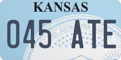 KS license plate 045ATE