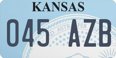KS license plate 045AZB